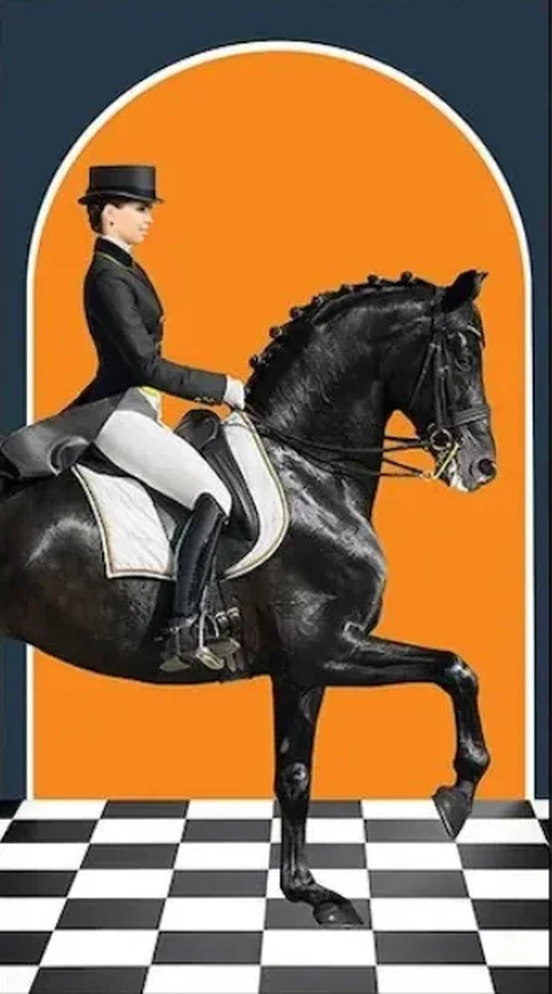 Modern Aristocratic Equestrian Posters Canvas Paintings Living Room Home Decorations Modern Horse Riding Oil Paintings Wall