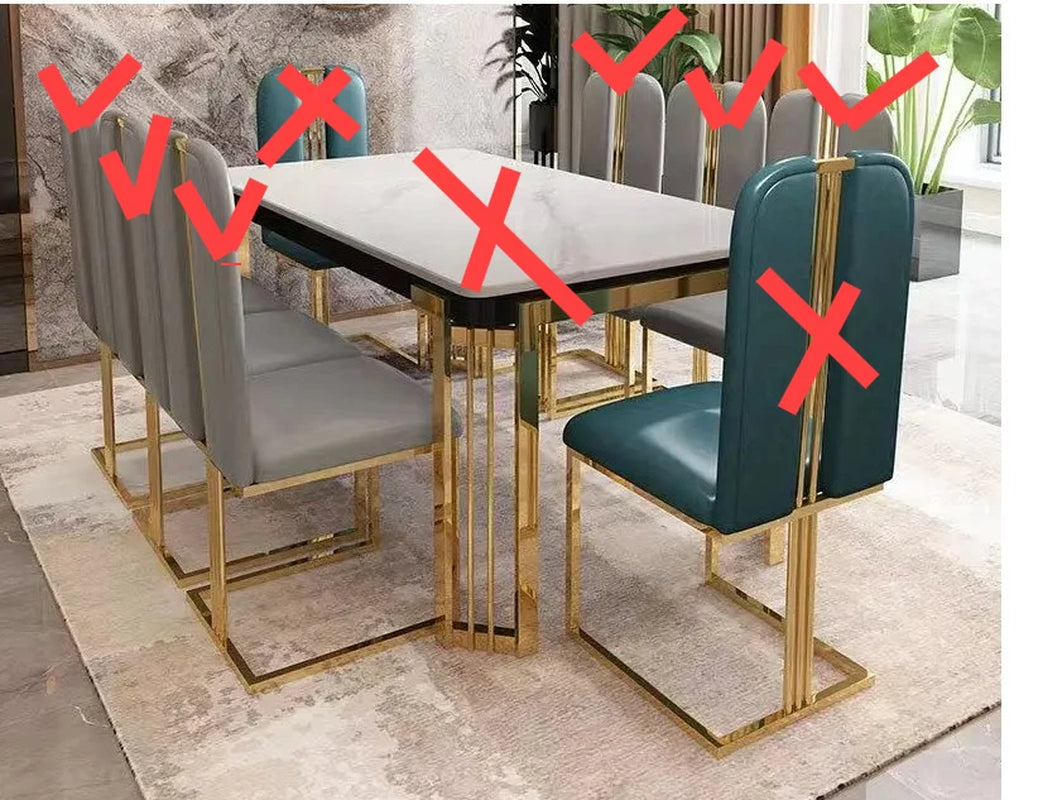 Metal Nordic Luxury Dining Table Kitchen Chairs Natural Design Center Dining Table Restaurant Marble Eettafel Home Furniture