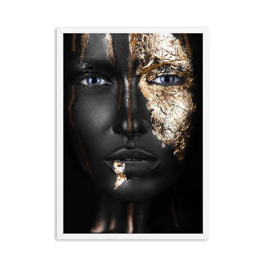 Black Gold Silver Nude African Art Woman Painting on Canvas Cuadros Posters and Prints Scandinavian Wall Picture for Living Room