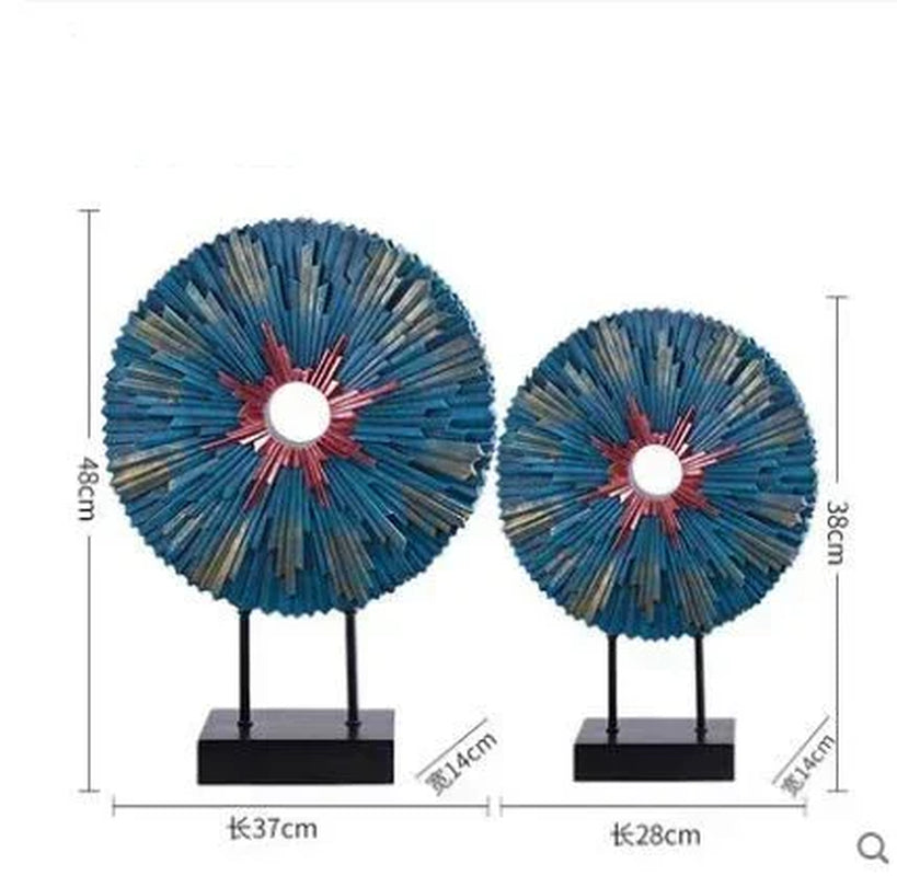 European Luxury Resin round Figurines Art Home Furnishing Decoration Crafts Livingroom Table Miniatures Office Desktop Ornaments