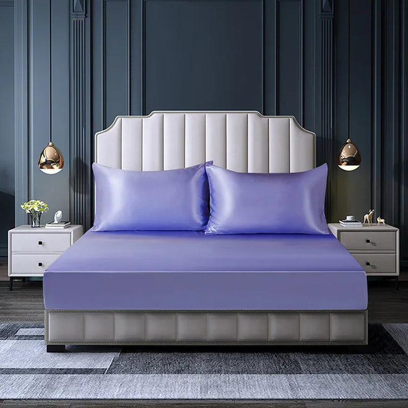 2/3 Pc Bed Sheets Set, Cool, Silky and Breathable, with Deep Pockets, as a Gift for Her or Him (1 Fitted Bed Sheet+2 Pillowcases, Coreless)