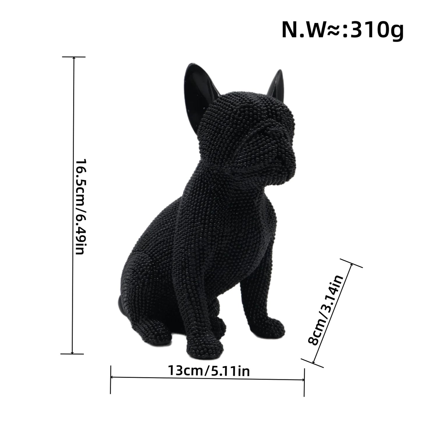 Creative Resin Handicraft Modern Seated Dog Ornament Home Living Room Office Desk Animal Decoration Festival Gift for Friends