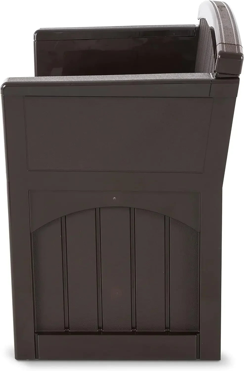 31 Gallon Outdoor Backyard Garden Patio Seat Storage and Bench Chair with Arm Rest, Java