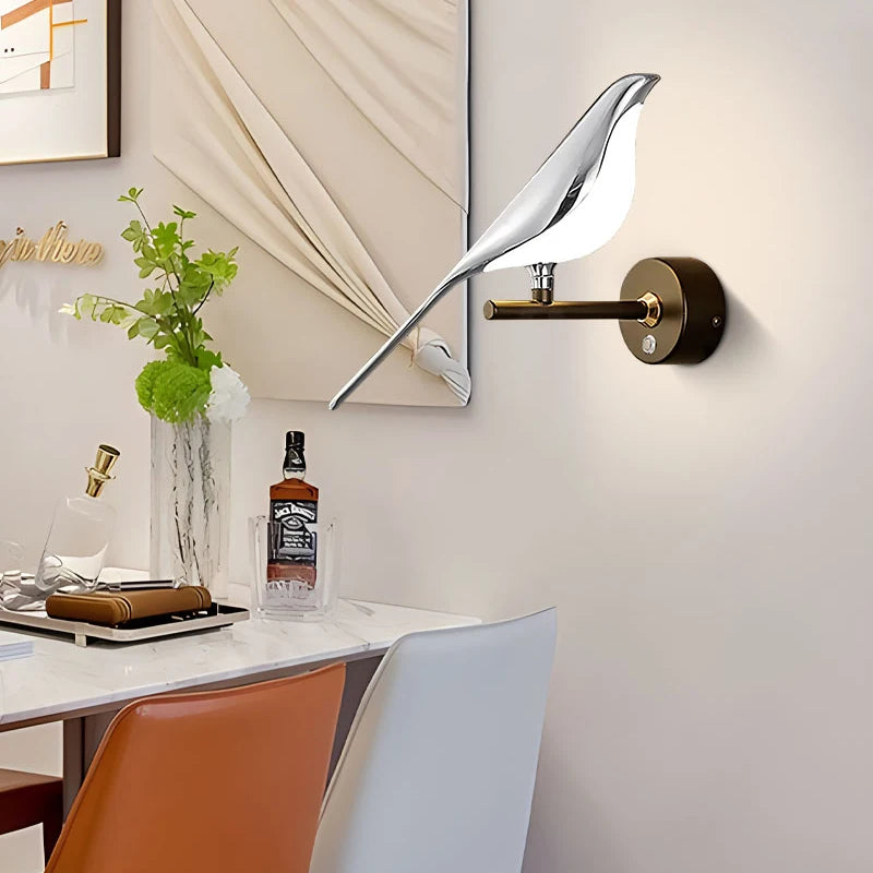Magpie Bird Touch Switch LED Wall Lamps for Sofa Background Bedside Indoor 360° Rotatable Indoor LED Wall Lighting Wall Sconce