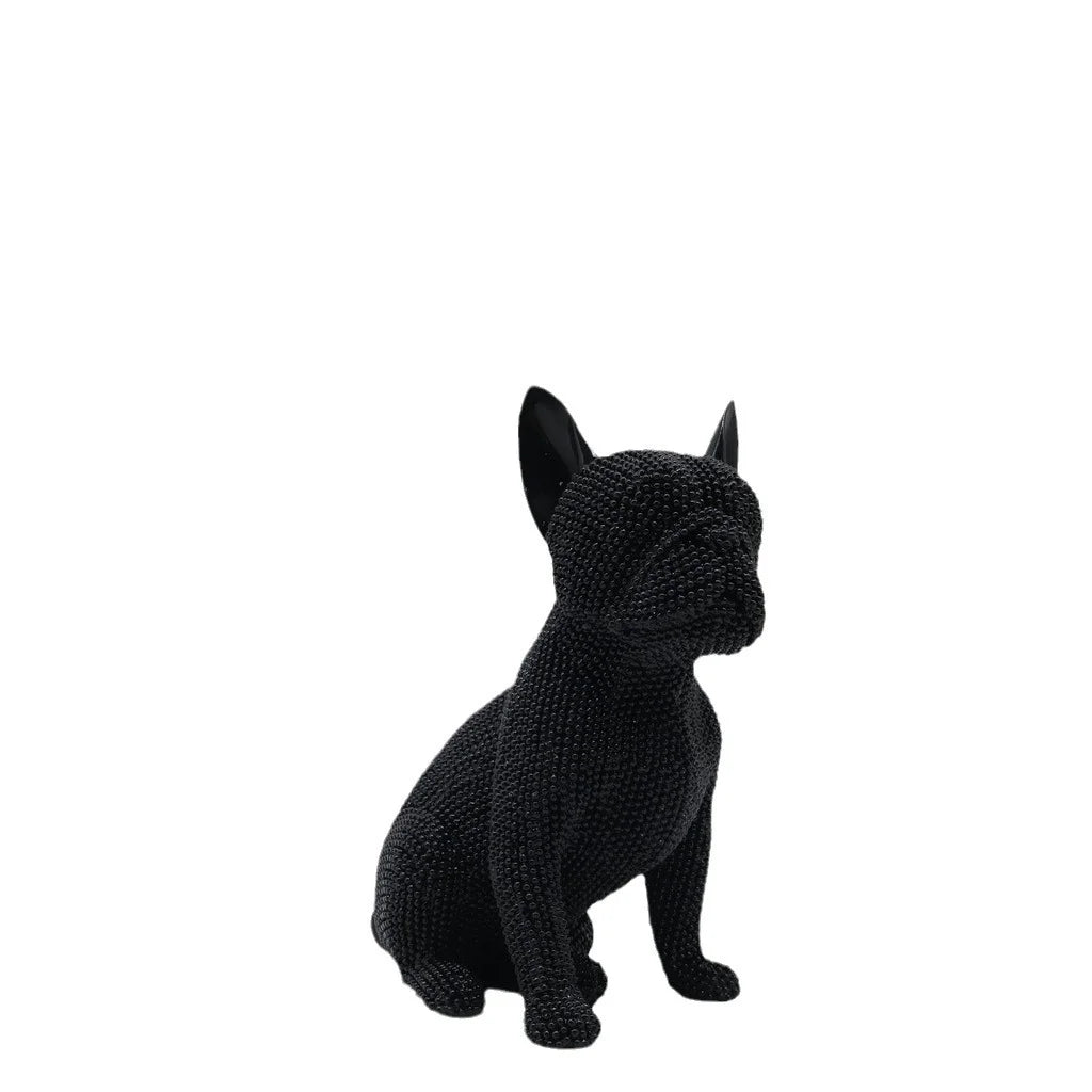 Creative Resin Handicraft Modern Seated Dog Ornament Home Living Room Office Desk Animal Decoration Festival Gift for Friends
