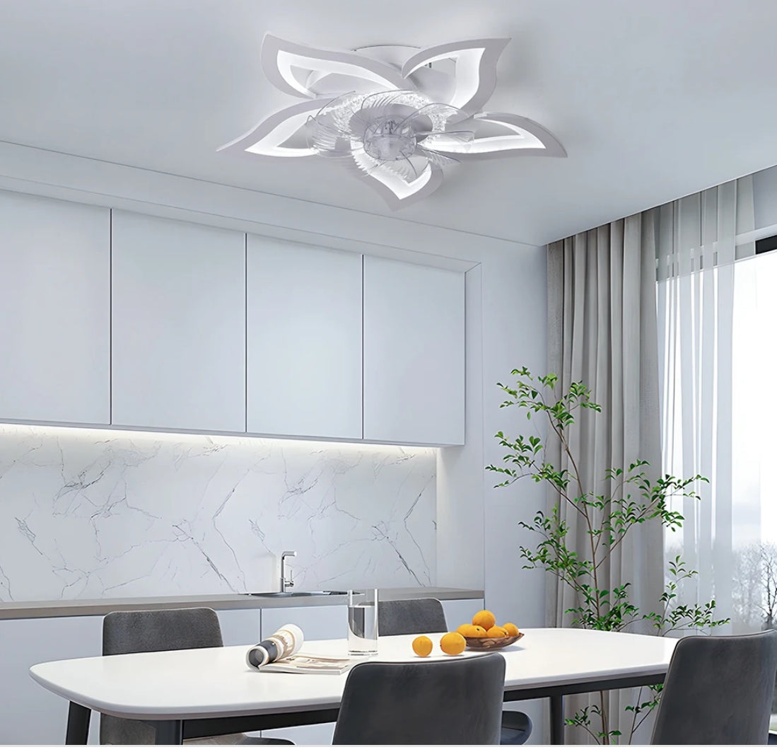 Contemporary Ceiling Fan with Smart Remote Control, APP Integration, and LED Light - Ideal for Living Room, Bedroom, or Kitchen