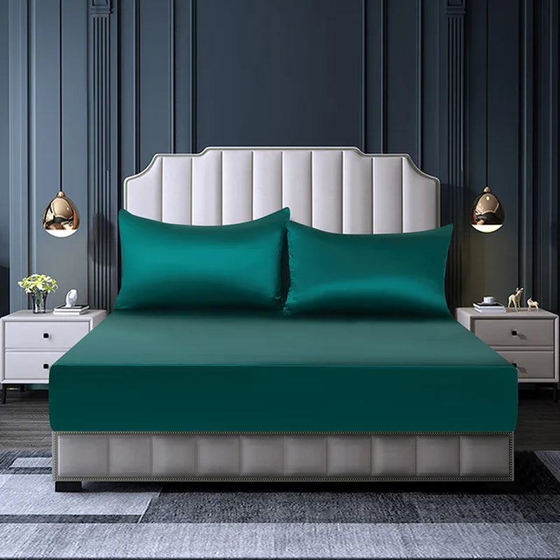 2/3 Pc Bed Sheets Set, Cool, Silky and Breathable, with Deep Pockets, as a Gift for Her or Him (1 Fitted Bed Sheet+2 Pillowcases, Coreless)
