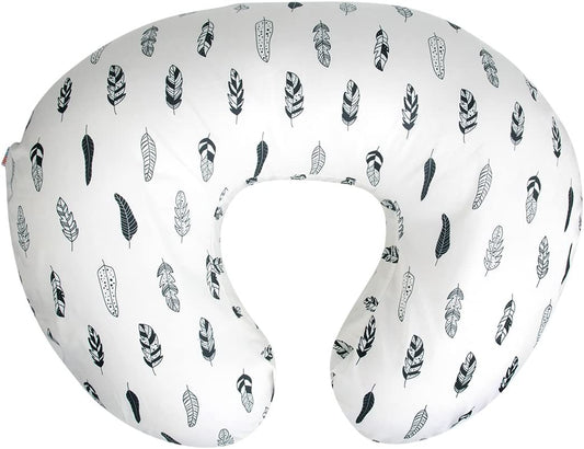 Nursing Pillow Cover Slipcover,100% Organic Cotton ,Soft and Comfortable,Feathers Design,Maternity Breastfeeding Newborn Infant Feeding Cushion Cover, ZT01