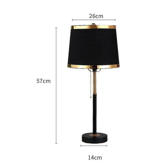 Retro Simple Table Lamps Pull Switch Light Luxury Nordic Bedroom Bedside Night Light Living Room Study Decorative Desk Lights