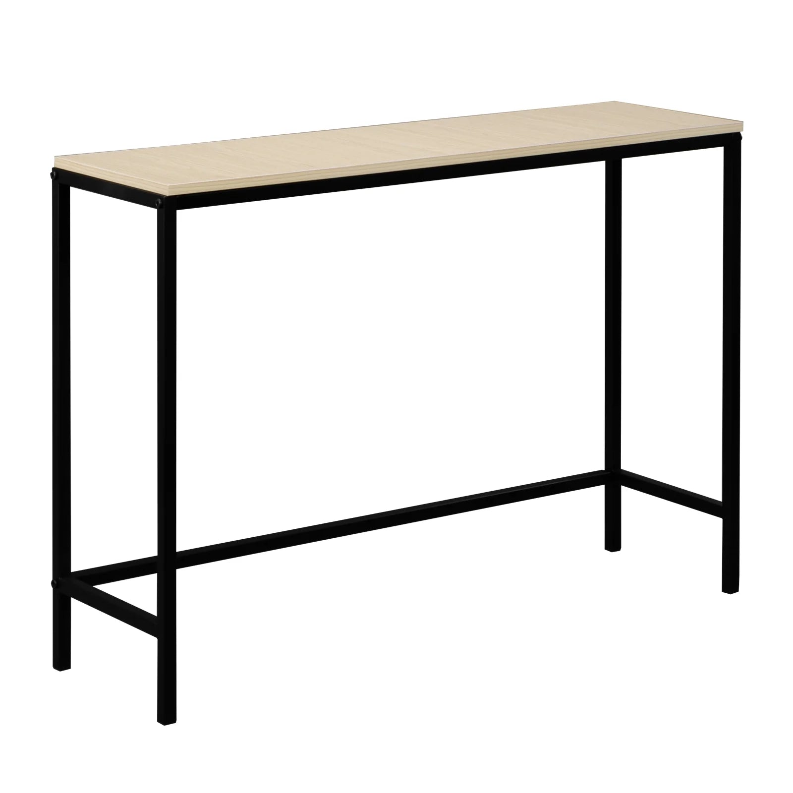 Modern Console Table Sofa Table TV Stand with Sturdy Metal Frame in Entryway, Living Room, Hallway, Bedroom, Hotel, Light Walnut