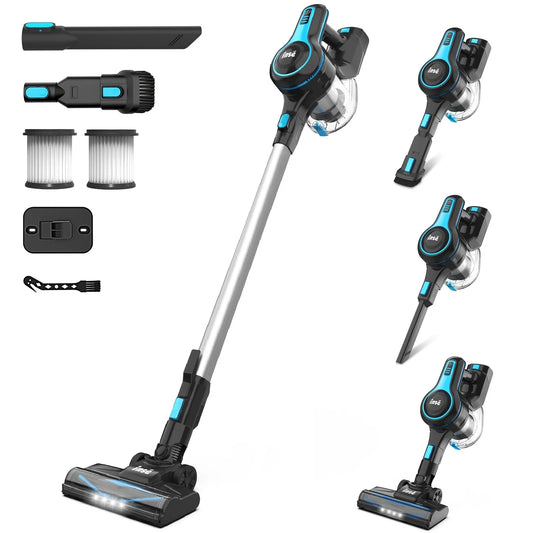 Cordless Vacuum Cleaner, 6 in 1 Powerful Suction Lightweight Stick Vacuum with 2200Mah Rechargeable Battery, up to 45Min Runtime, for Home Furniture Hard Floor Carpet Car Hair