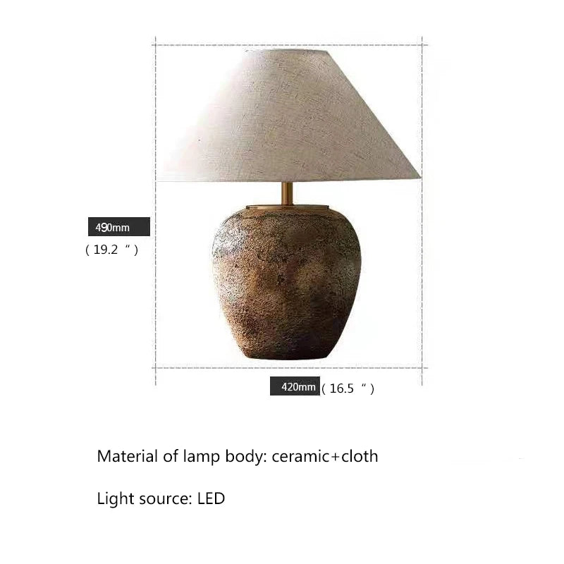 Chinese Table Lamps LED Creative Retro Ceramic Pot Desk Light for Home Living Room Hotel Club Ornament Decor