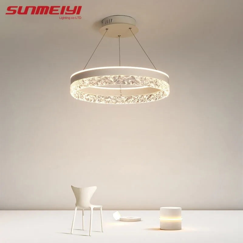 Modern Ceiling Lights Minimalist Design Pendant Lights Luxe Ring Chandelier Led Lamp for Bedroom Living Room Home Decor