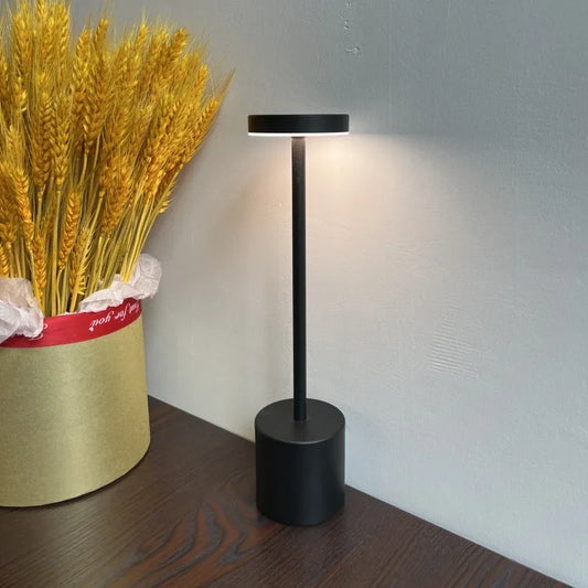 Portable Modern Aluminium Led Dimmable Restaurant Cordless Table Lamp with Usb Rechargeable Battery for Hotel Bar Dinning Room