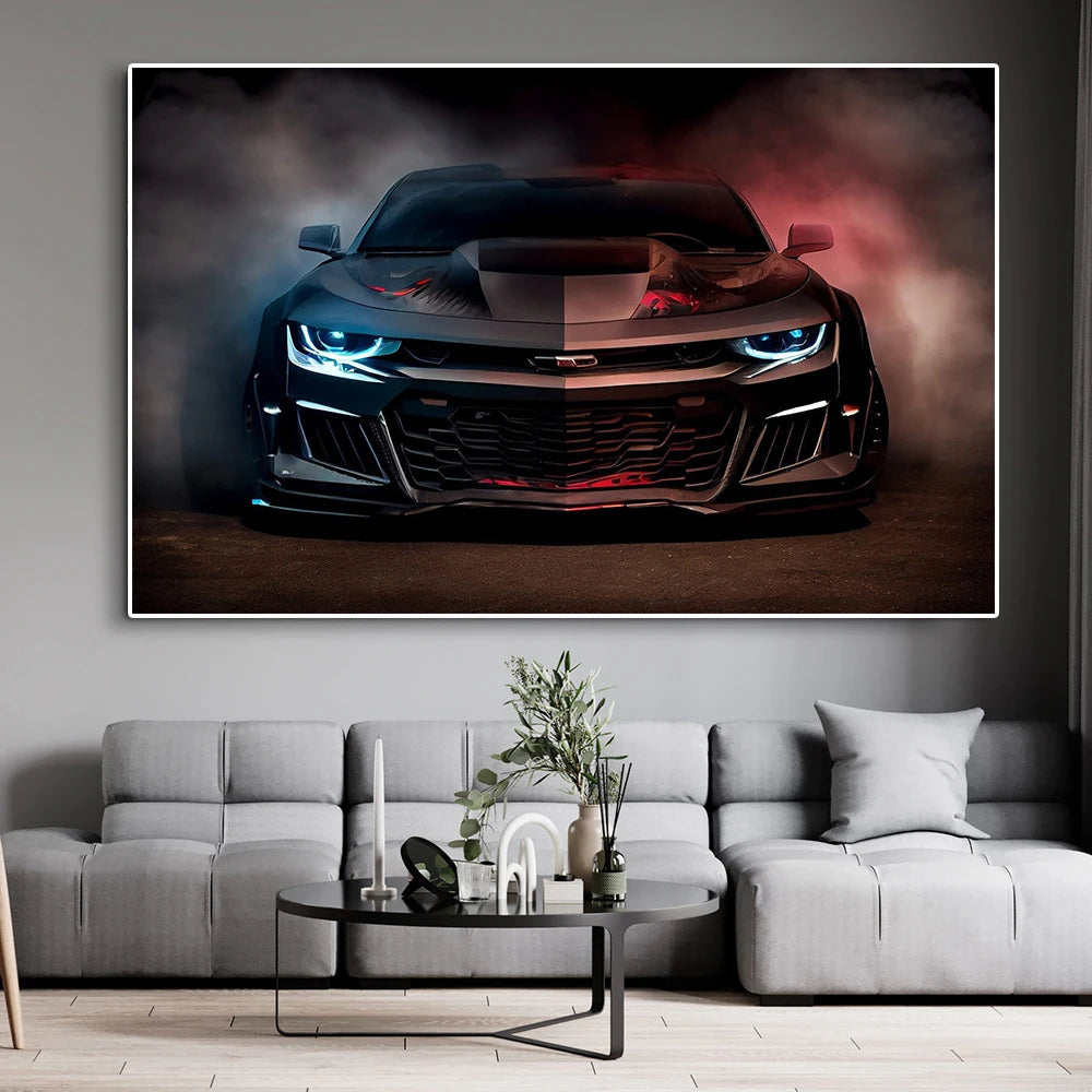 Fashion Supercar Camaro Poster Luxury Racing Graffiti Canvas Painting Abstract Sports Car Wall Art Print Gaming Room Home Decor