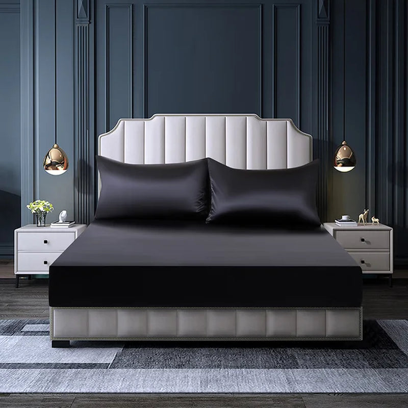 2/3 Pc Bed Sheets Set, Cool, Silky and Breathable, with Deep Pockets, as a Gift for Her or Him (1 Fitted Bed Sheet+2 Pillowcases, Coreless)