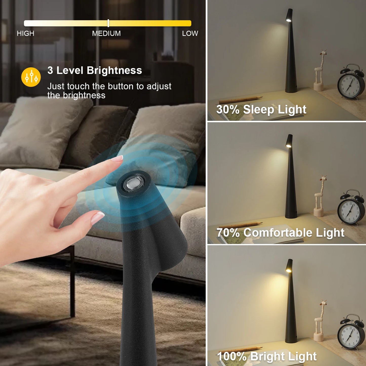 Designer'S Table Lamp Vertical Pole Overlooking Design Light Luxury Desk Lamp USB Charging Atmosphere Lamp Bedroom Bedside Lamp
