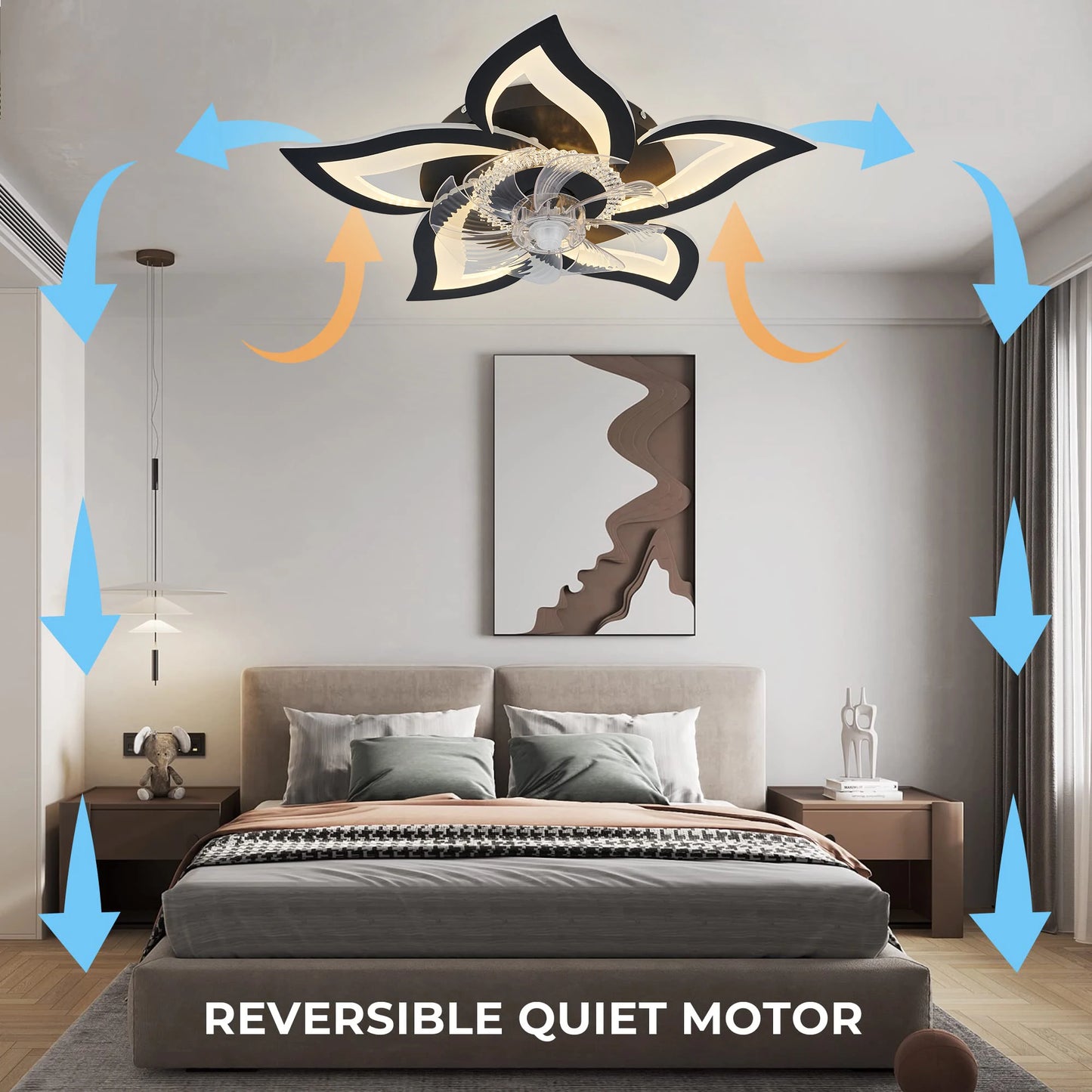 Ceiling Fans with Lights Smart Switch Modern Led Ceiling Fan Lamp Minimalist for Living Room Bedroom Home Decor Fan Lamp