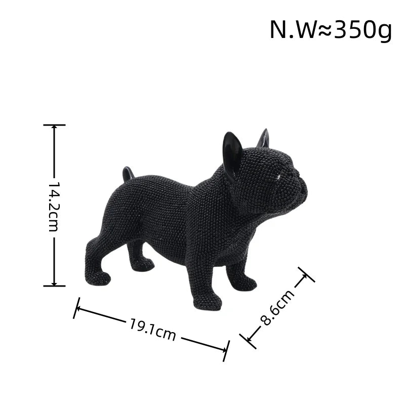 Creative Resin Handicraft Modern Seated Dog Ornament Home Living Room Office Desk Animal Decoration Festival Gift for Friends