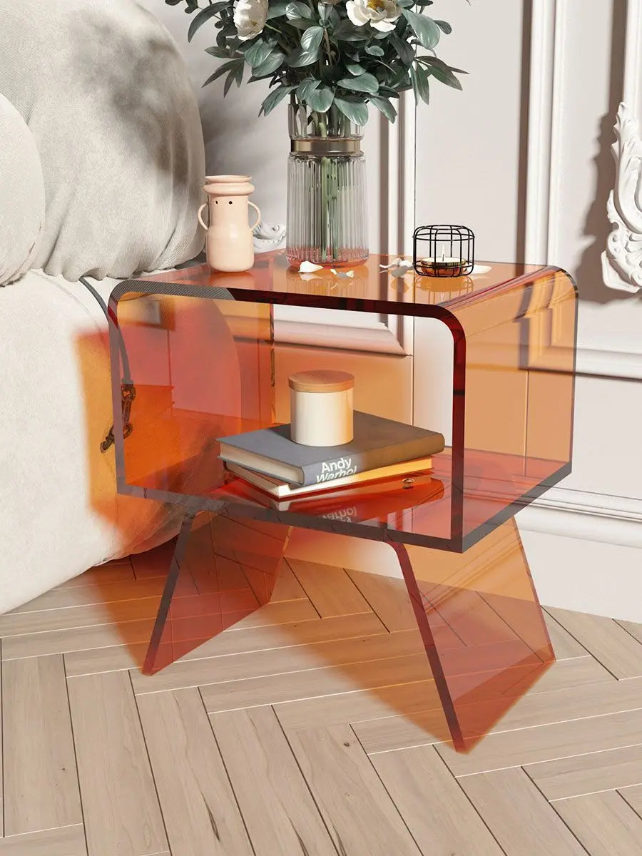 Light Luxury Acrylic Bedside Table Living Room Sofa Side Table Storage Living Room Small Apartment Floating Mini Coffee Table