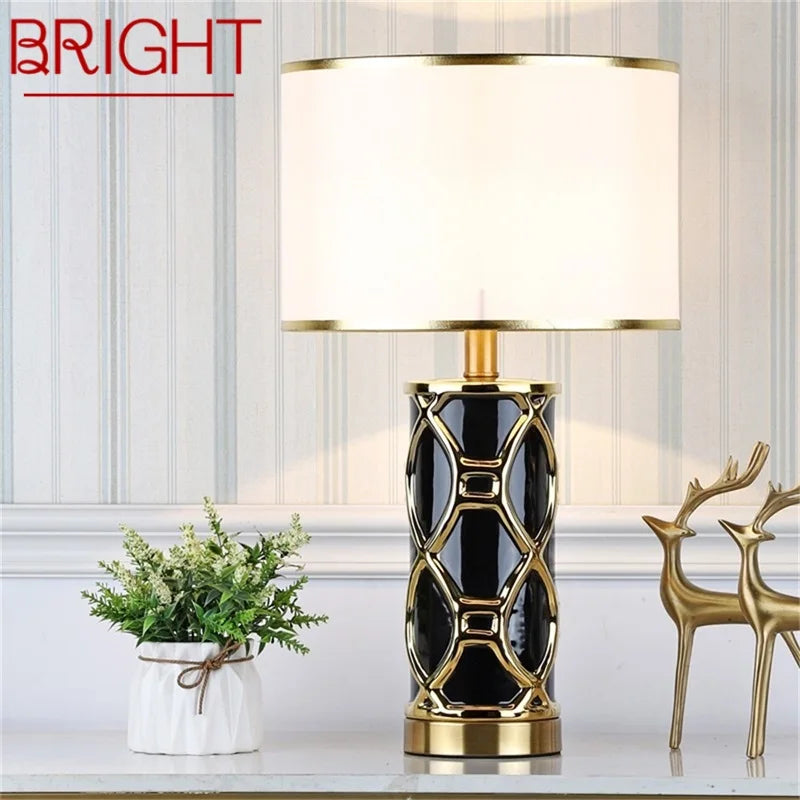 BRIGHT Table Lamps Desk Luxury Contemporary Fabric Light Decorative for Home Bedside Bedroom