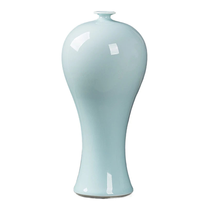 Ceramic Vase New Chinese Style Imitation Song Misty Blue Porcelain Home Living Room Curio Shelves Decoration Crafts Decorations