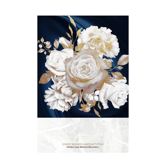 Blue Gold Plant Leaf Abstract Poster Nordic Canvas Painting Wall Art Picture No Frame for Living Room Bedroom Modern Home Decor