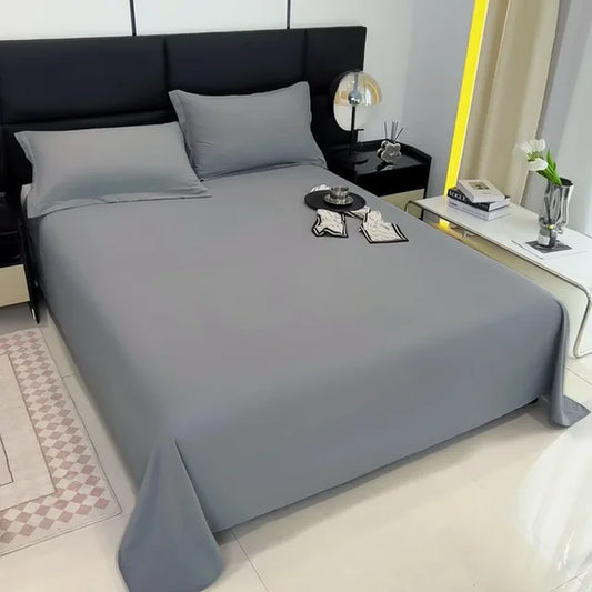 Simple Student Dormitory 2024 Ins Solid Color Bed Sheet Washed Cotton Single Product Quilt Three Piece Set Single and Double