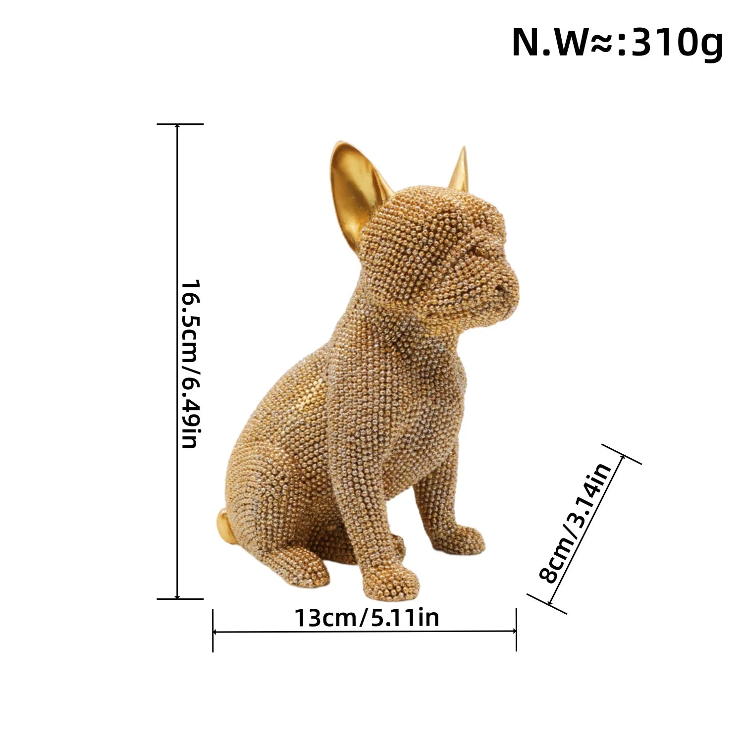Creative Resin Handicraft Modern Seated Dog Ornament Home Living Room Office Desk Animal Decoration Festival Gift for Friends